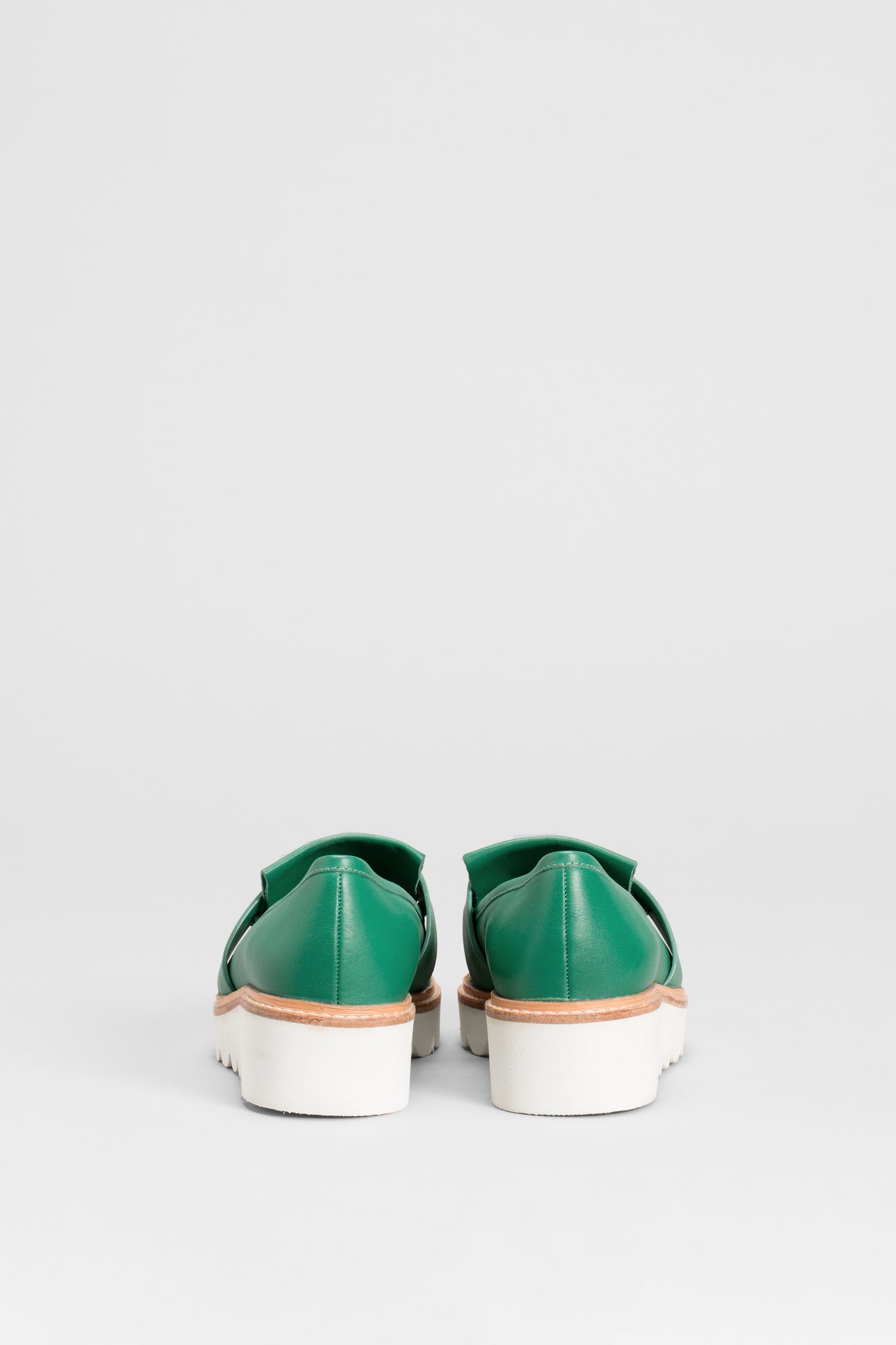 Vinna Chunky Leather Loafer Back | GREEN