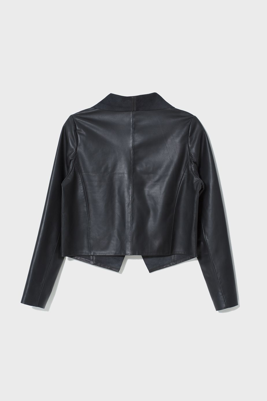 Fine Leather Lightweight Jacket Back Black