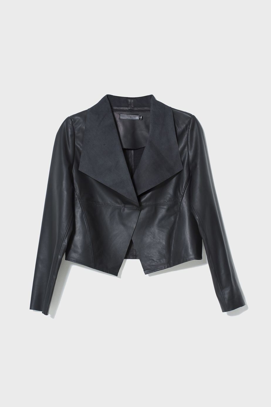 Fine Leather Lightweight Jacket Front Black