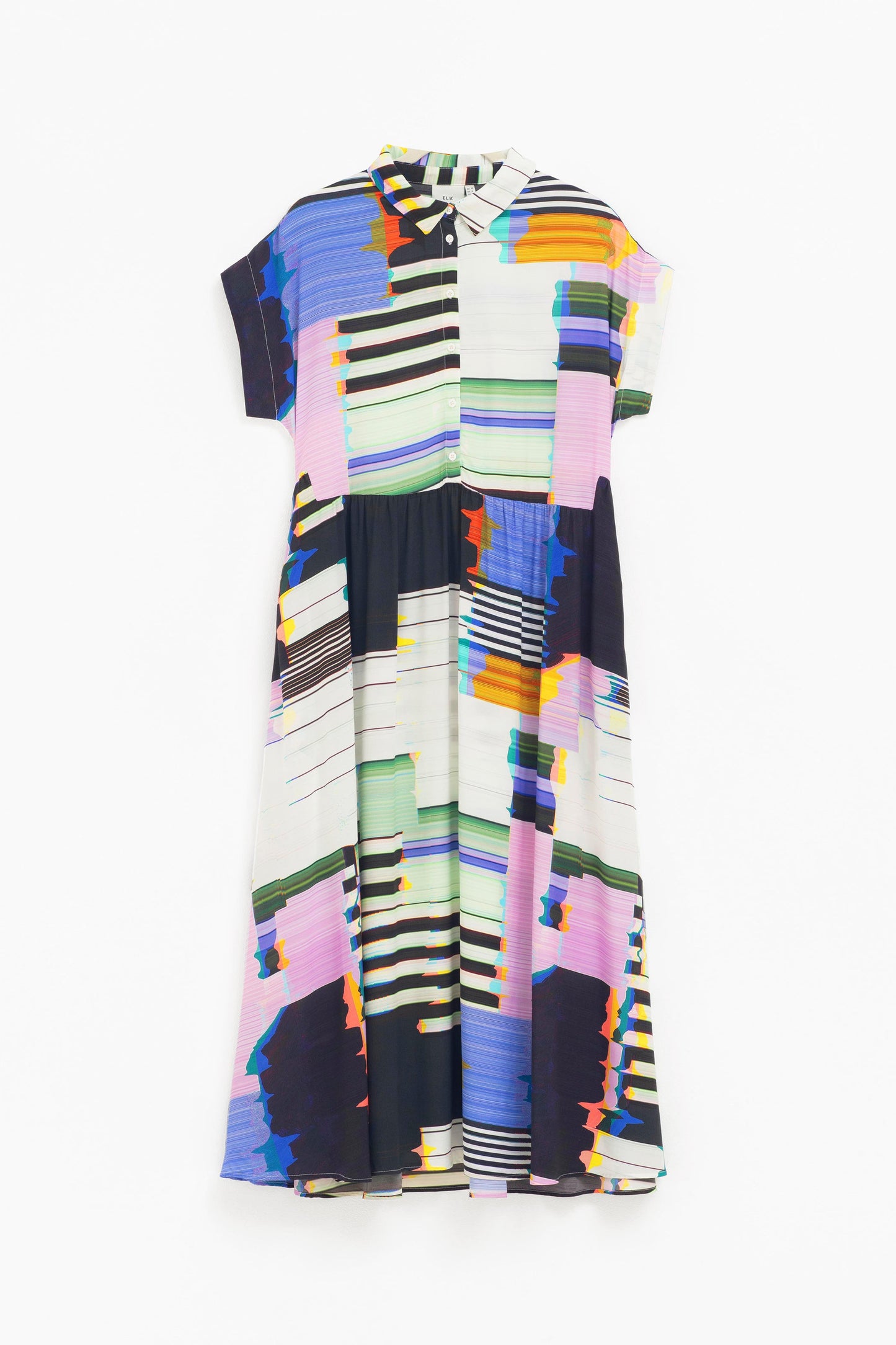 Berg Midi Print Shirt Dress Front | GLITCH PRINT
