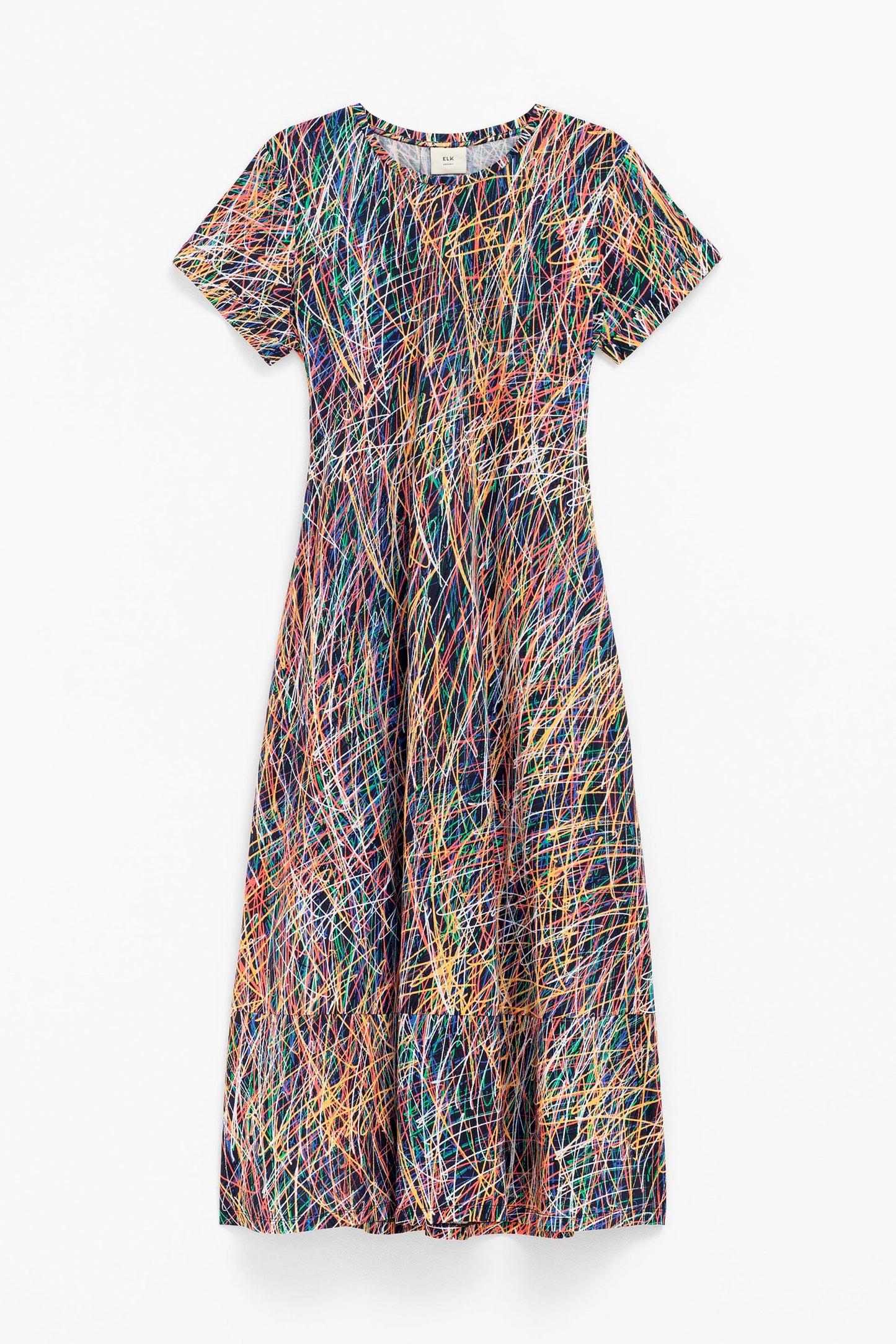 Haki Long Jersey Abstract Print Tshirt Dress Front | MAILA PRINT