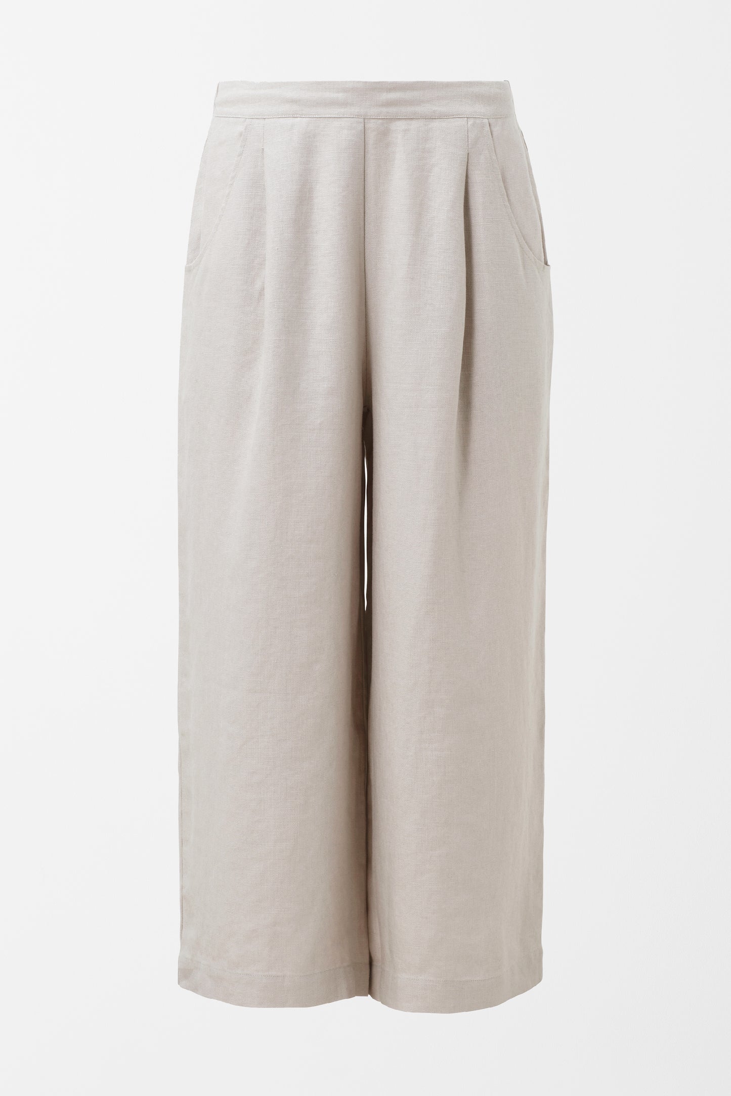 Ilona Wide Leg Linen Pant Front | FLAX
