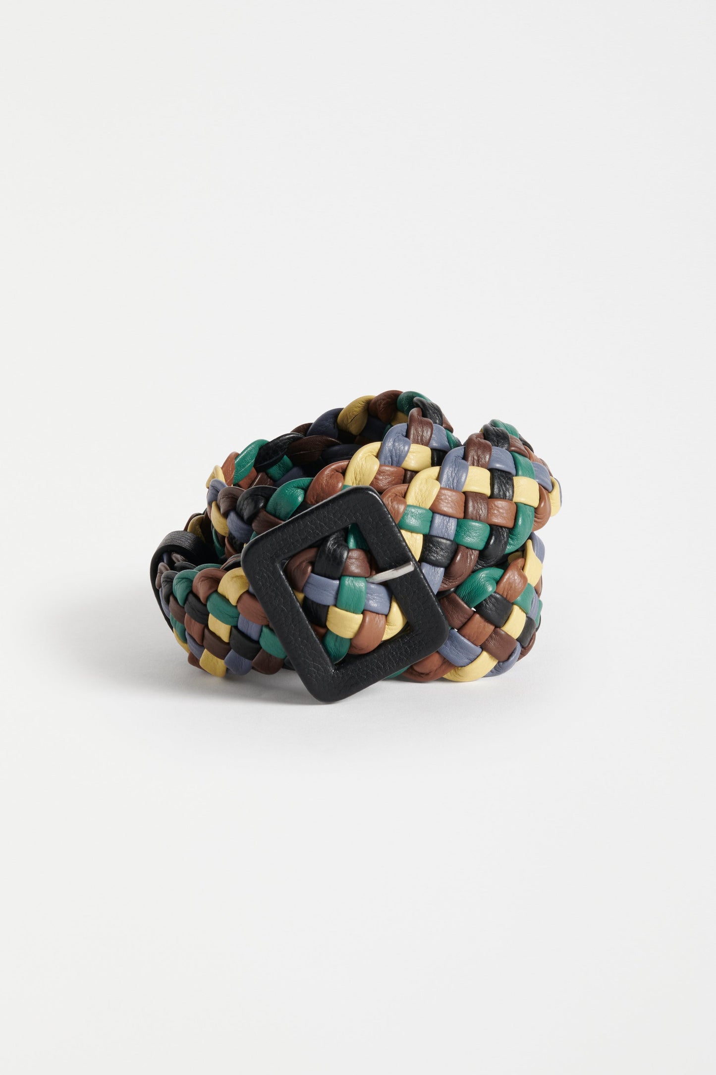 Syd Multi Coloured Leather Woven 1 GREEN