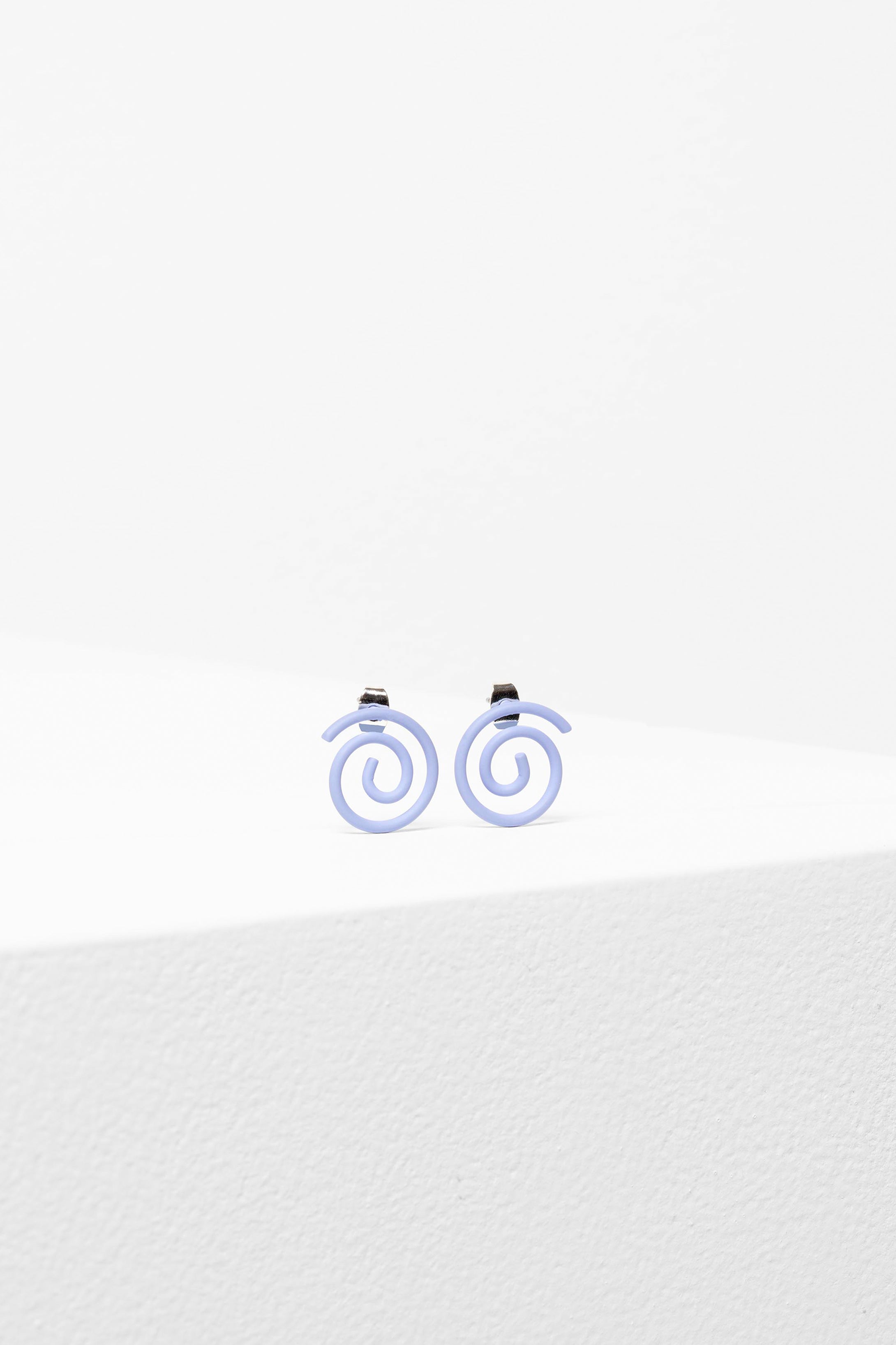 Kela Colour Coated Metal Spiral Stud Earring | BLUE FOG
