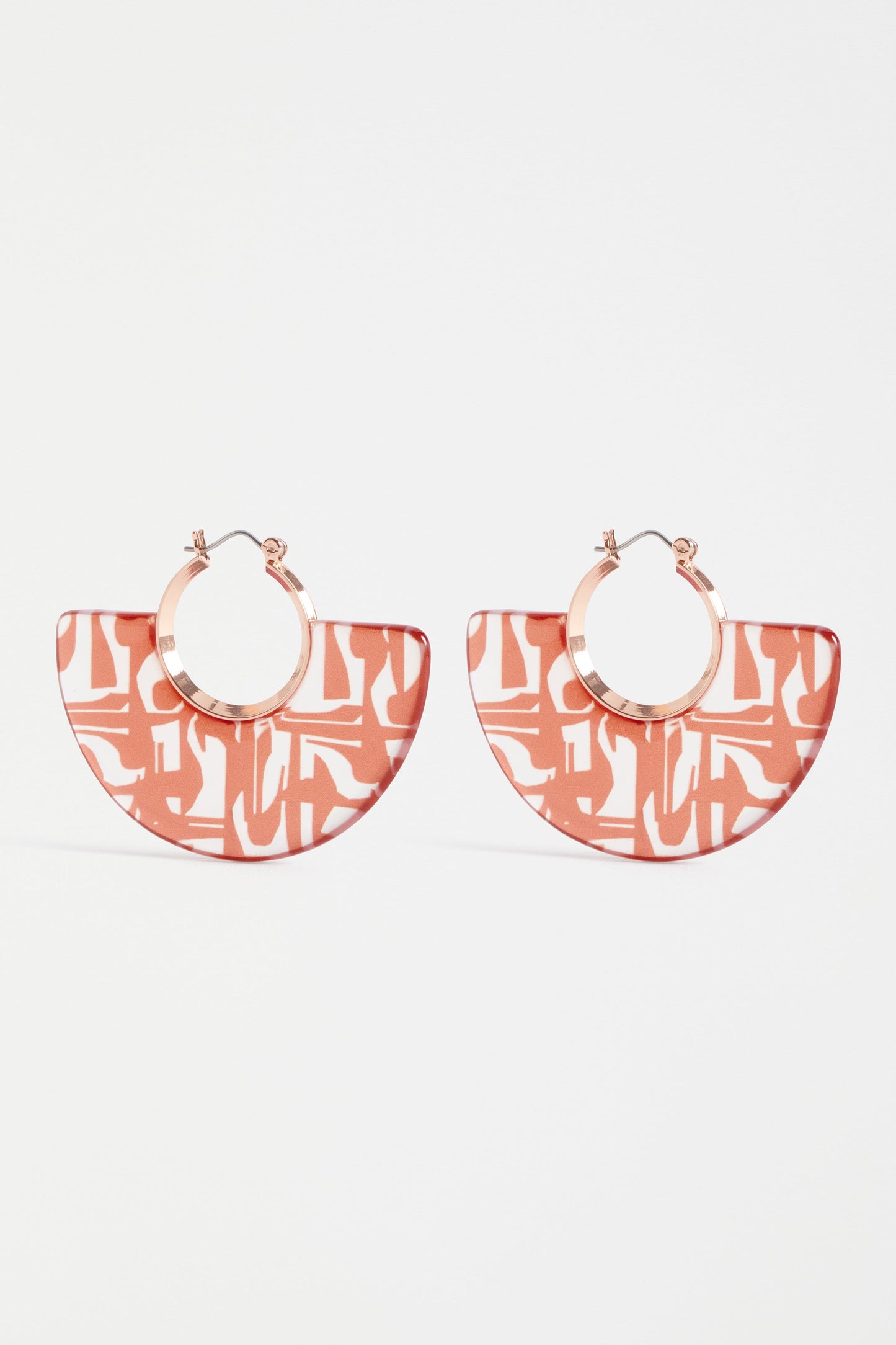 Lilla Earring Printed Resin with Metal | ROSE GOLD