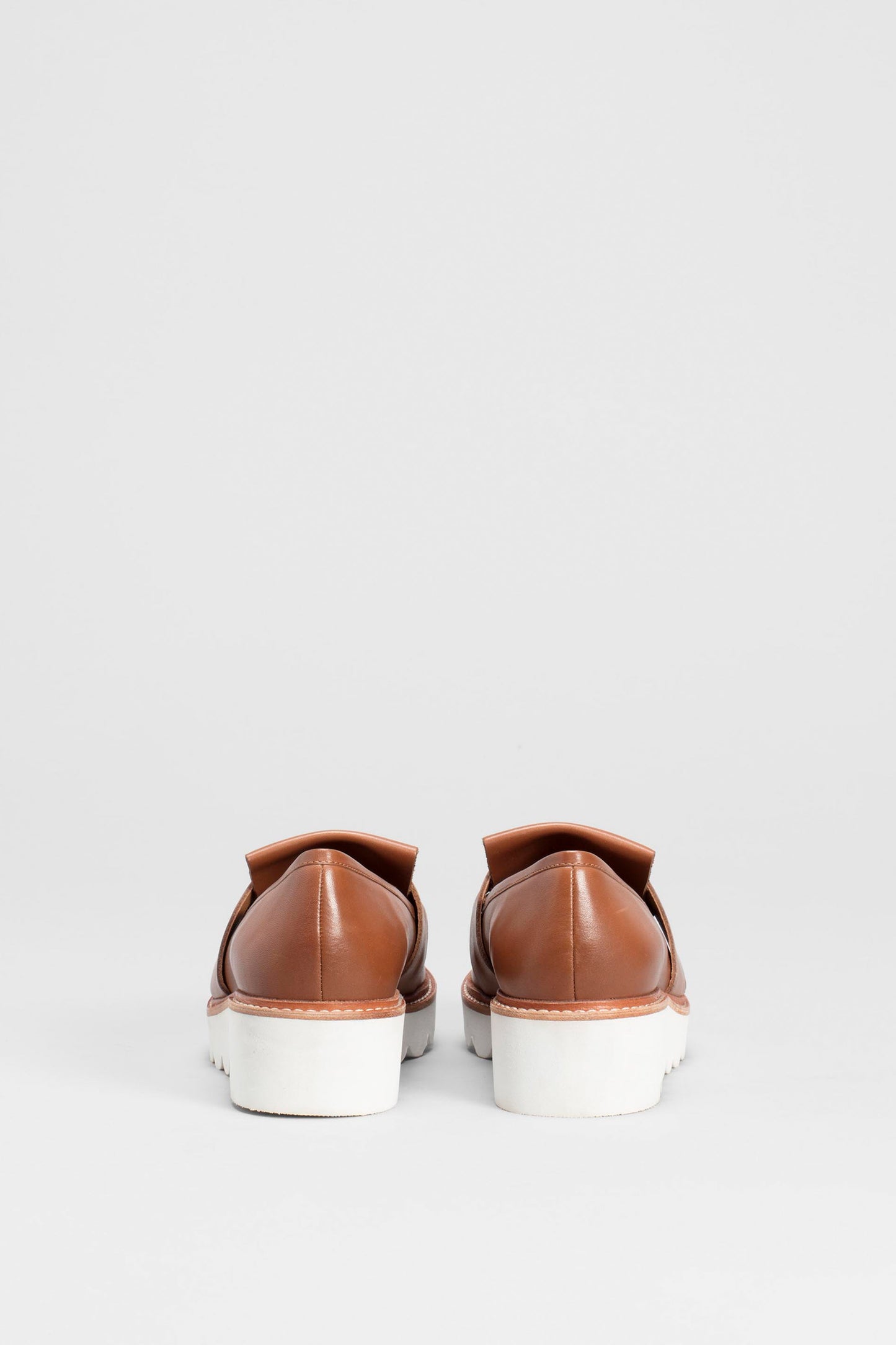 Vinna Chunky Leather Loafer Angled Back | RICH TAN