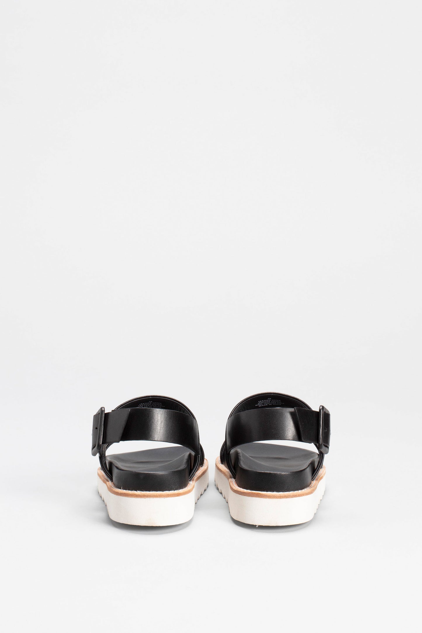 Spenn Chunky Sole Double Strap Sandal Back | BLACK