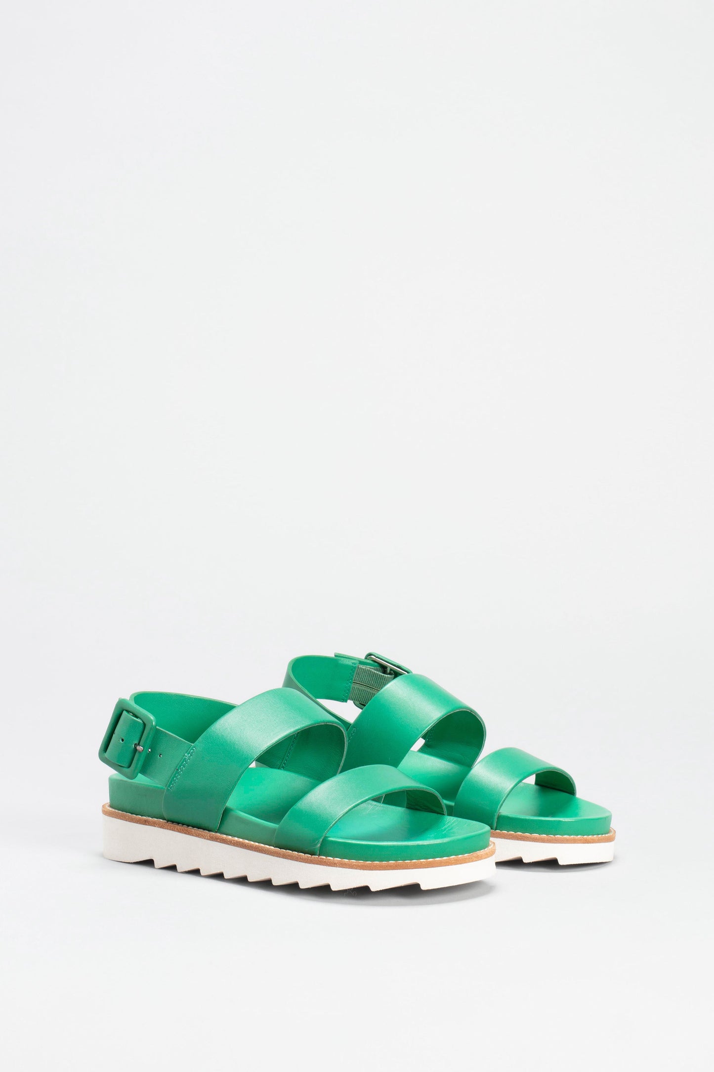 Spenn Chunky Sole Double Strap Sandal Angled Front | ALOE GREEN