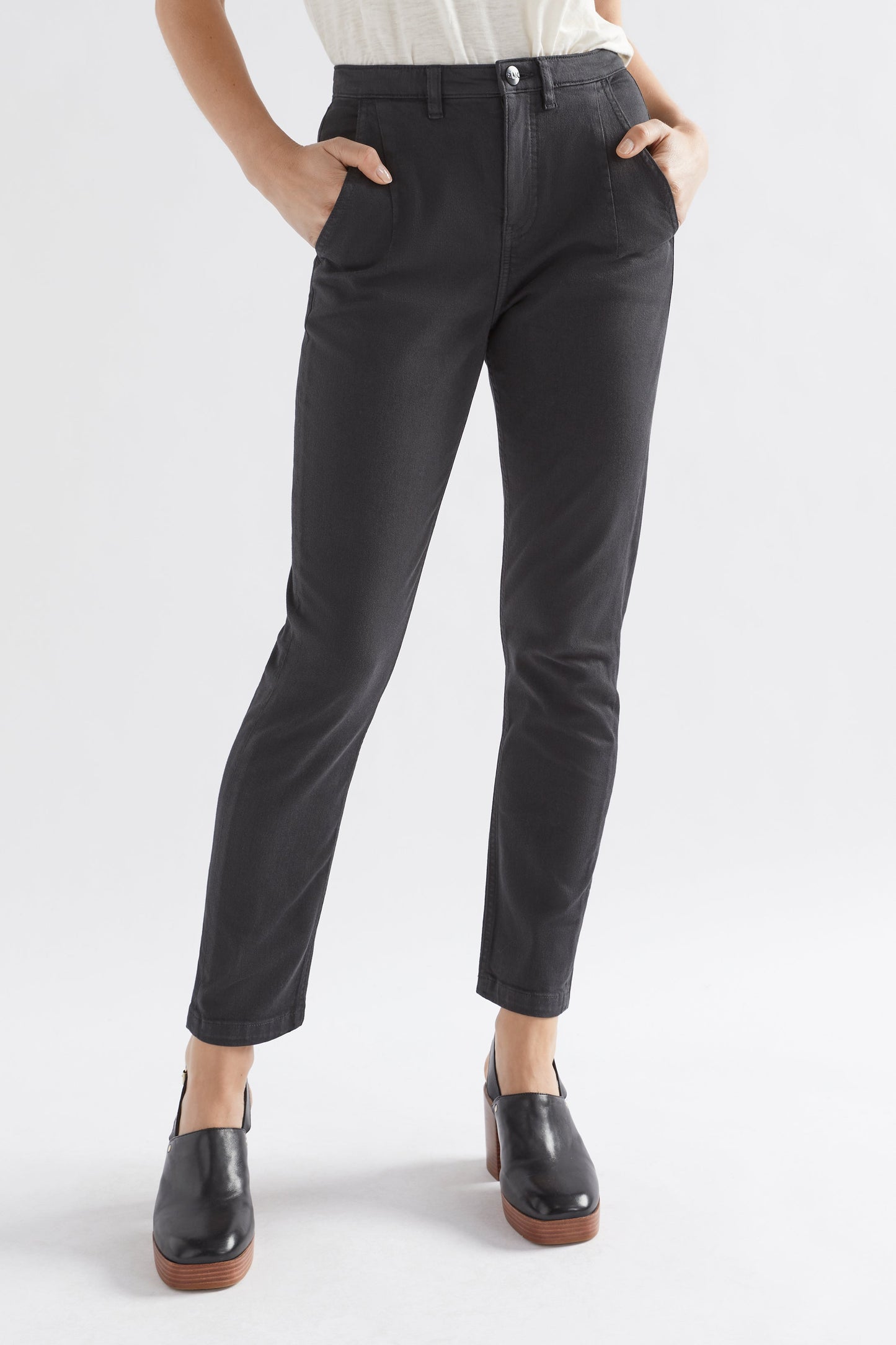 Mysa Organic Cotton Slim Leg Stretch Jean Front | BLACK