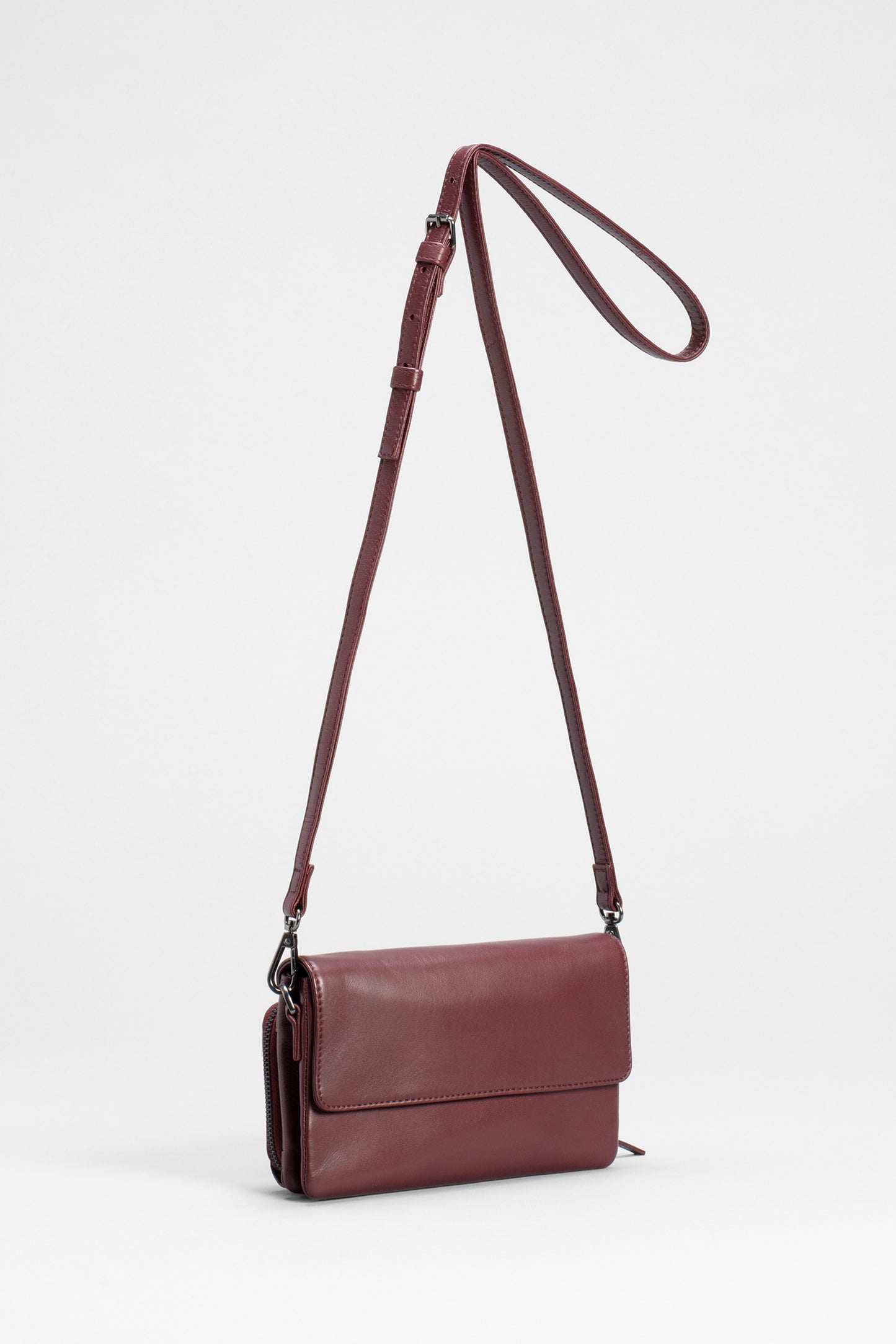 Kaira Remnant Leather Cross Body Bag Front | PLUM