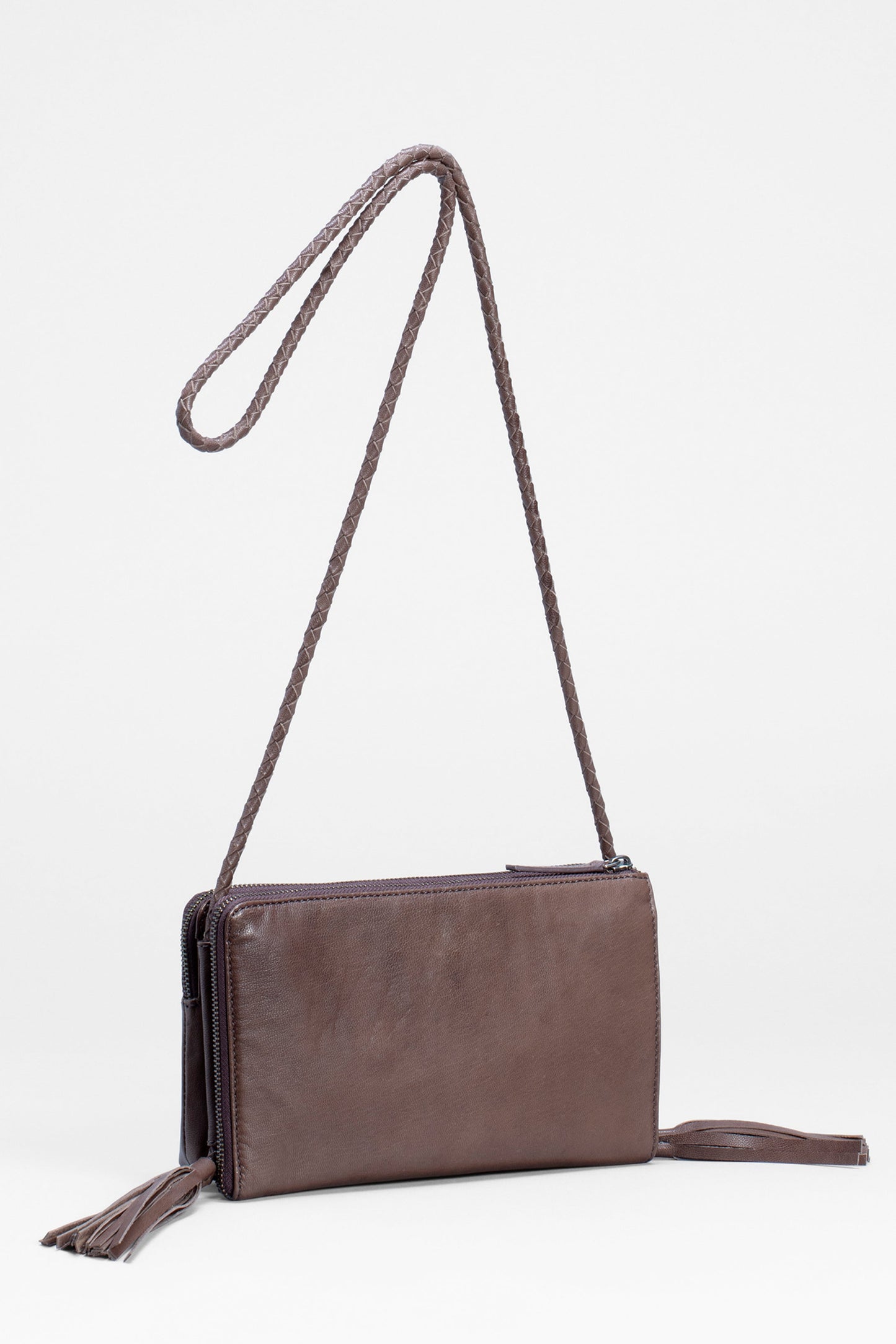 Kandis Remnant Leather Bag With Tassel Back | CHOCOLATE