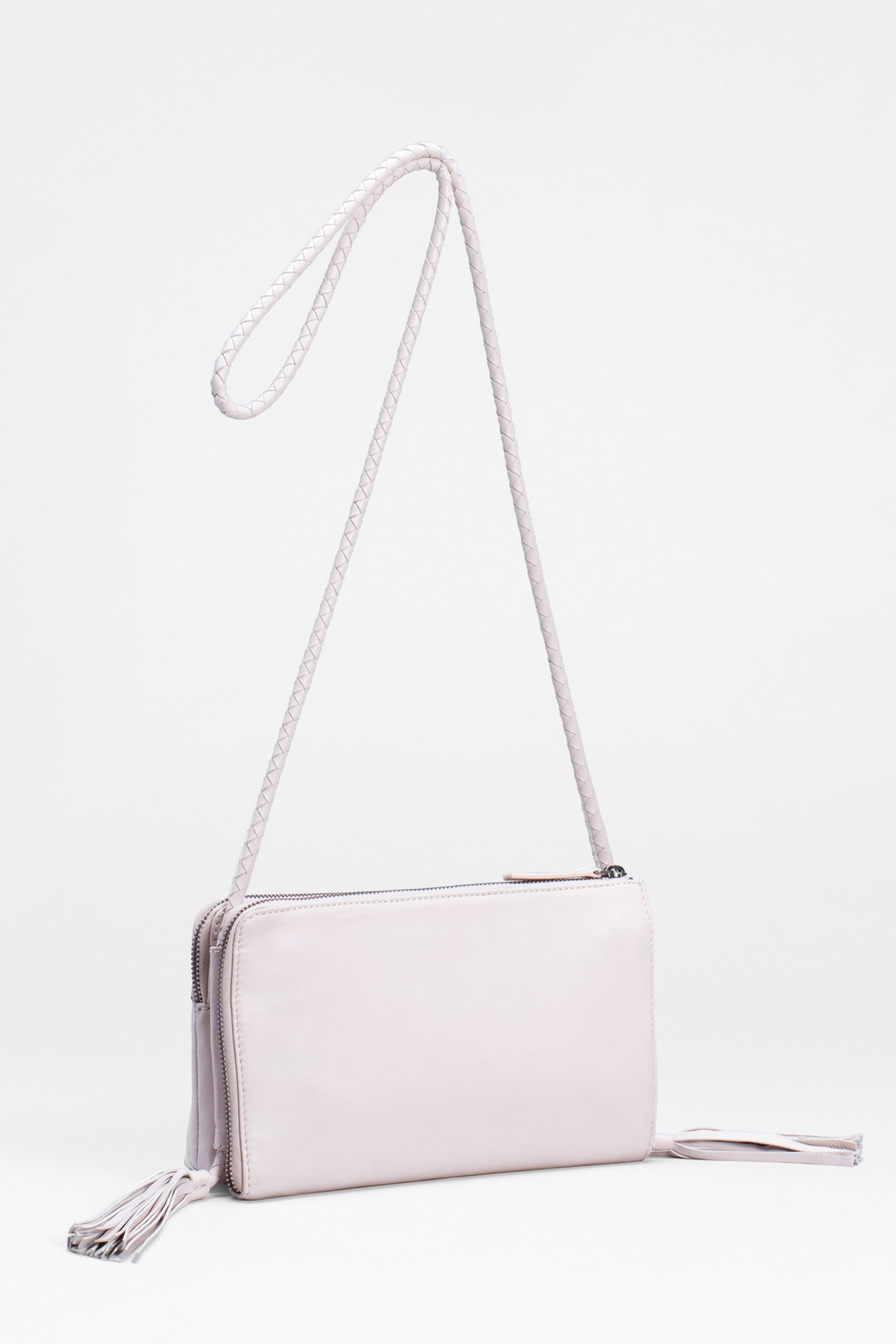 Kandis Remnant Leather Bag With Tassel Back | BLUSH