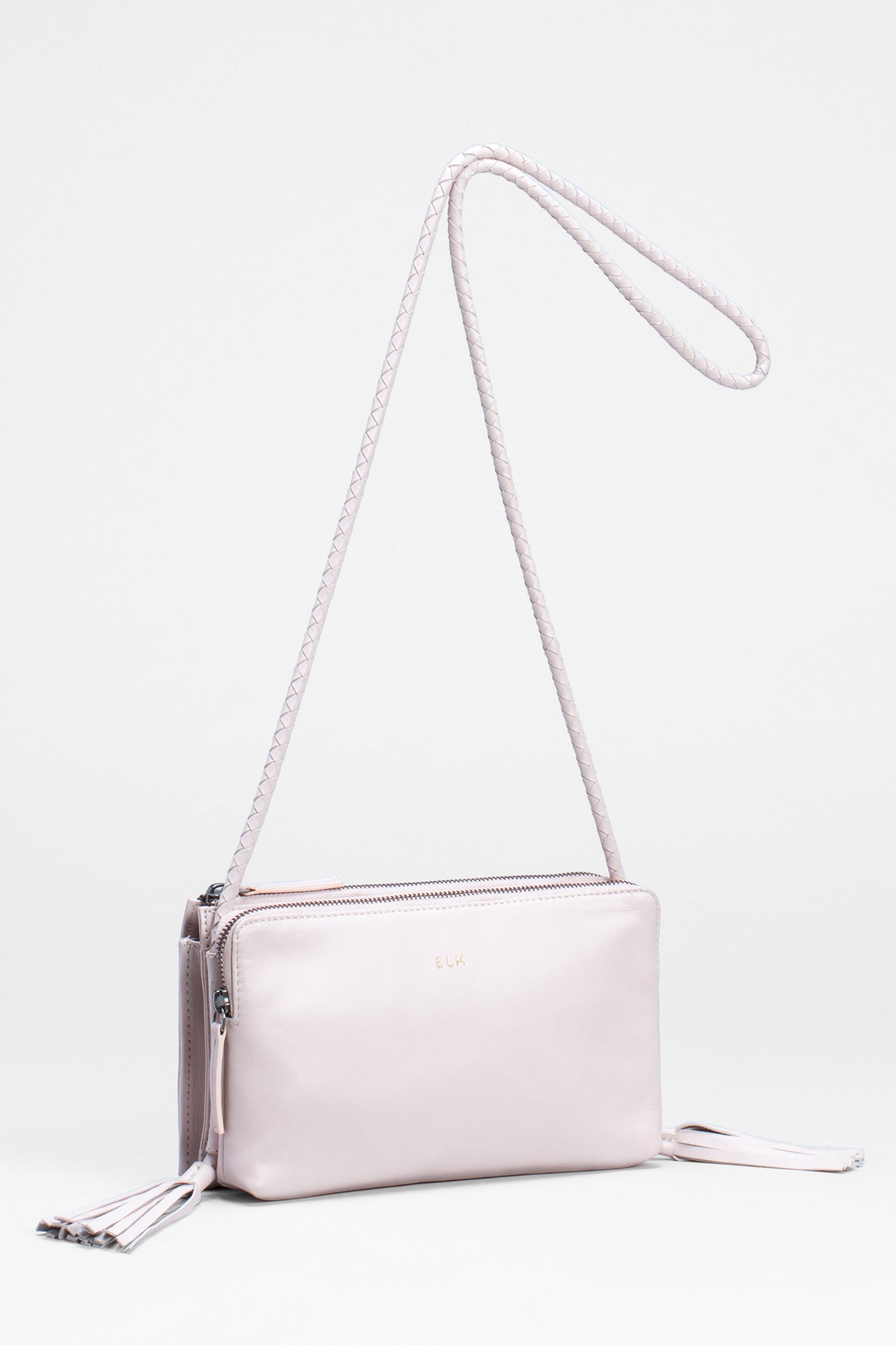 Kandis Remnant Leather Bag With Tassel Front | BLUSH
