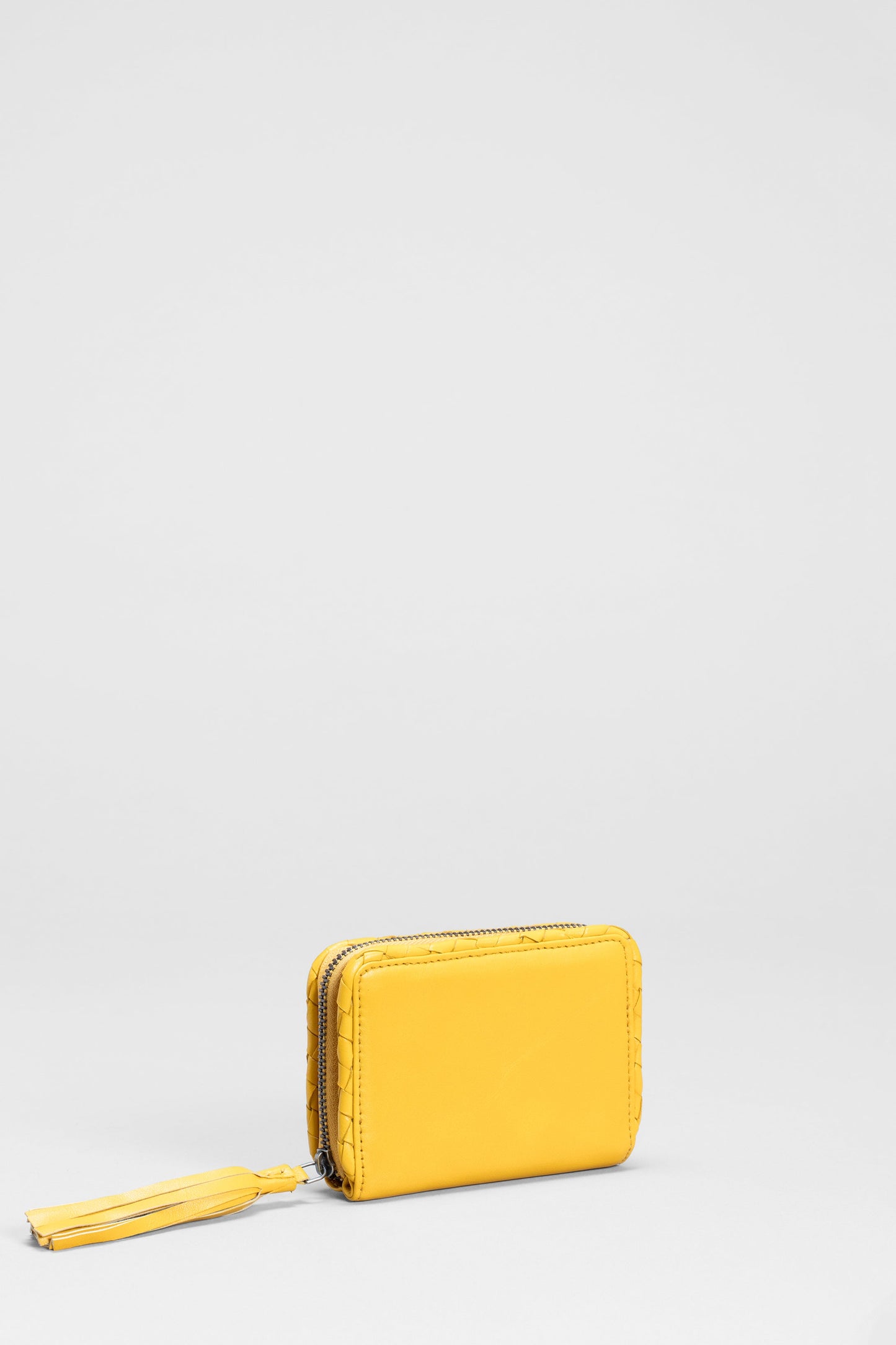 Kandis Remnant Leather Wallet With Tassel Front | YELLOW