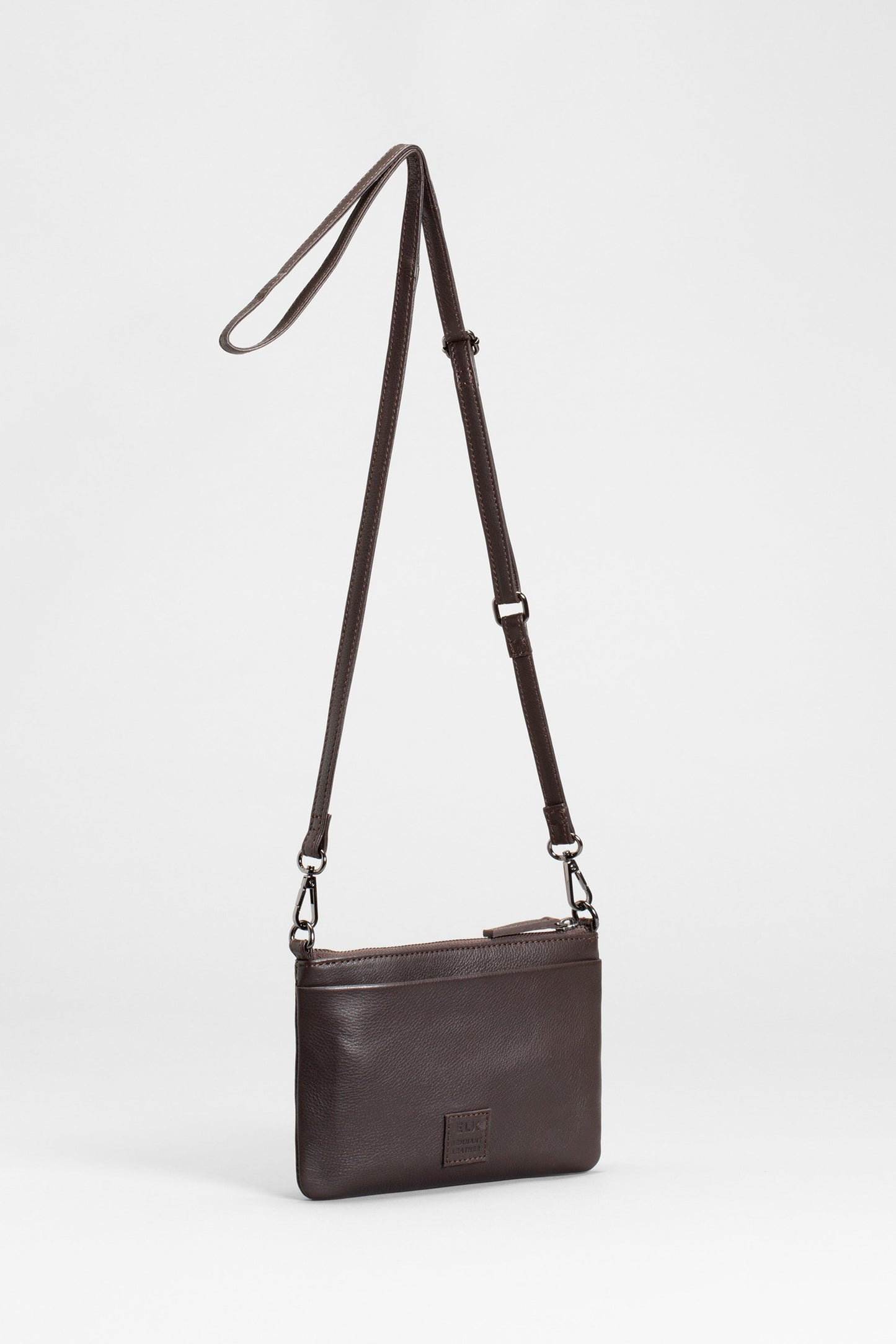 Dai remnant Leather Small Removable Strap Shoulder Bag back | CHOCOLATE