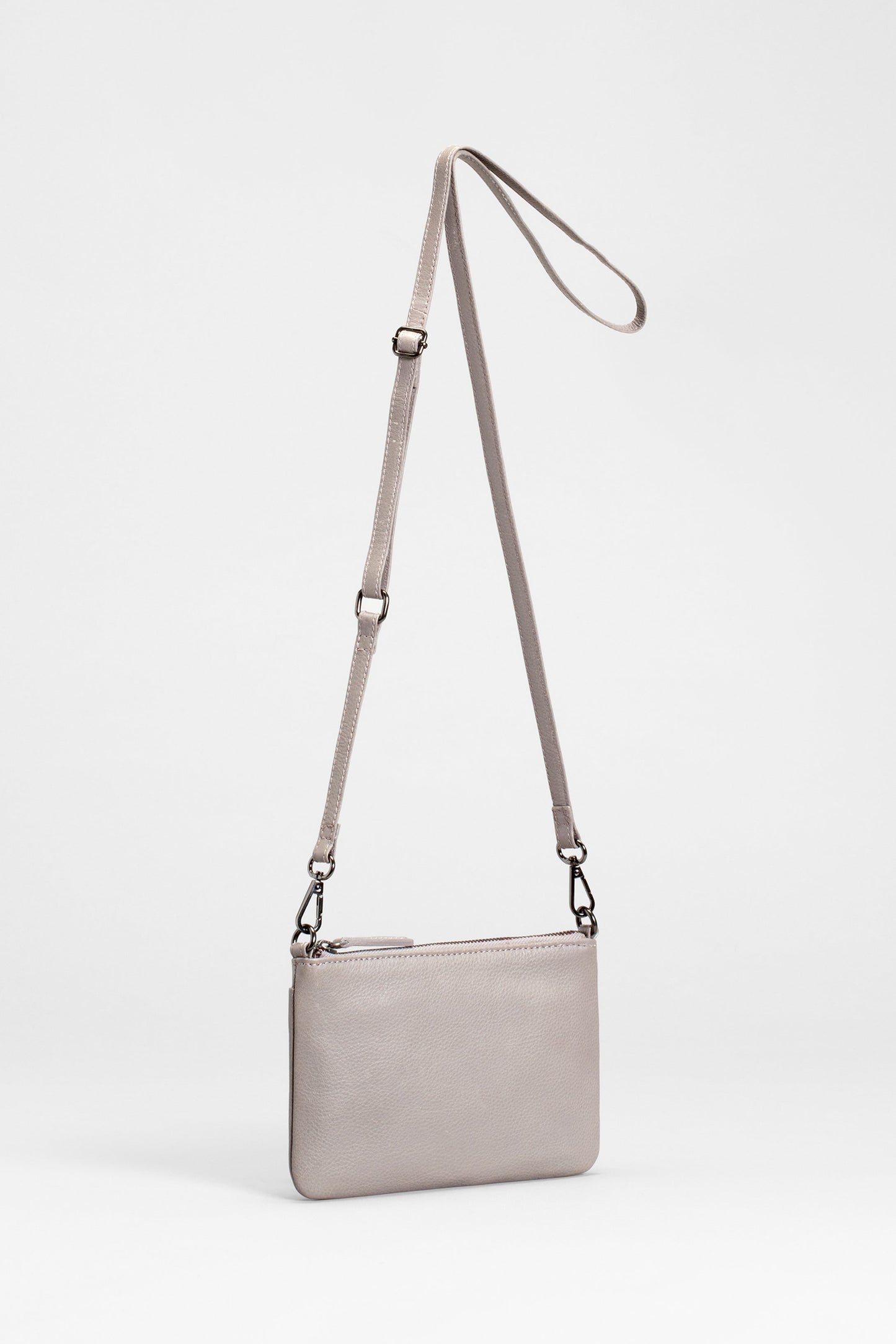 Dai remnant Leather Small Removable Strap Shoulder Bag Front | LIGHT GREY