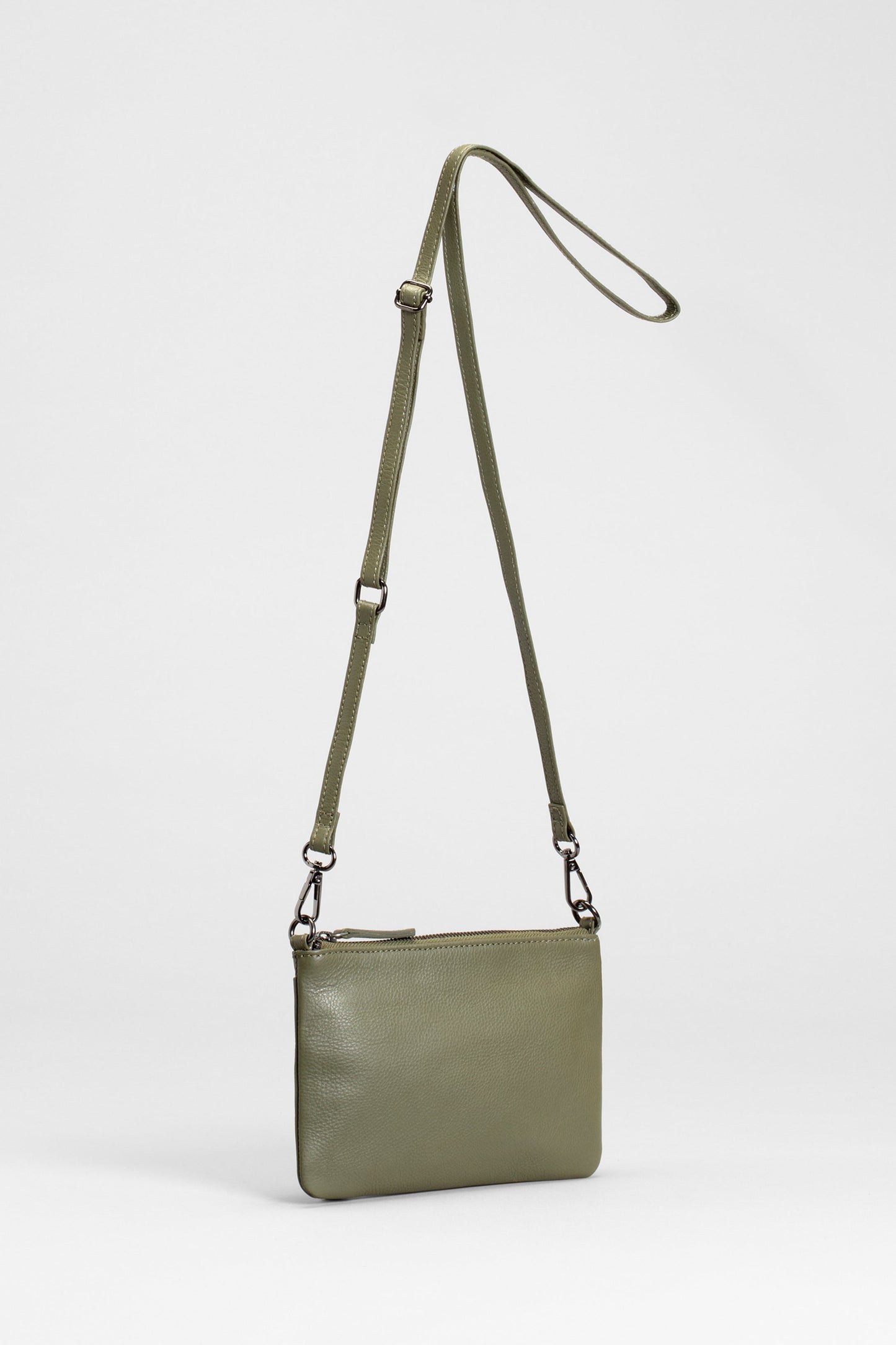 Dai remnant Leather Small Removable Strap Shoulder Bag Front | OLIVE