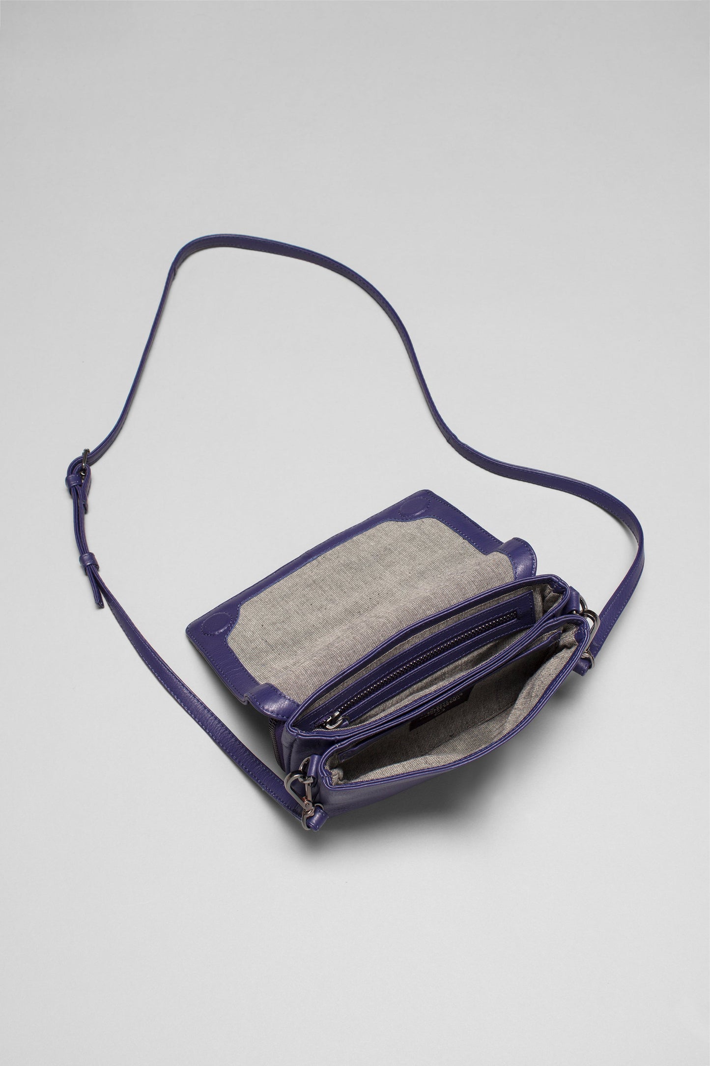 Virla Remnant Leather Patterned Texture Crossbody Hand Bag Internal ROYAL BLUE