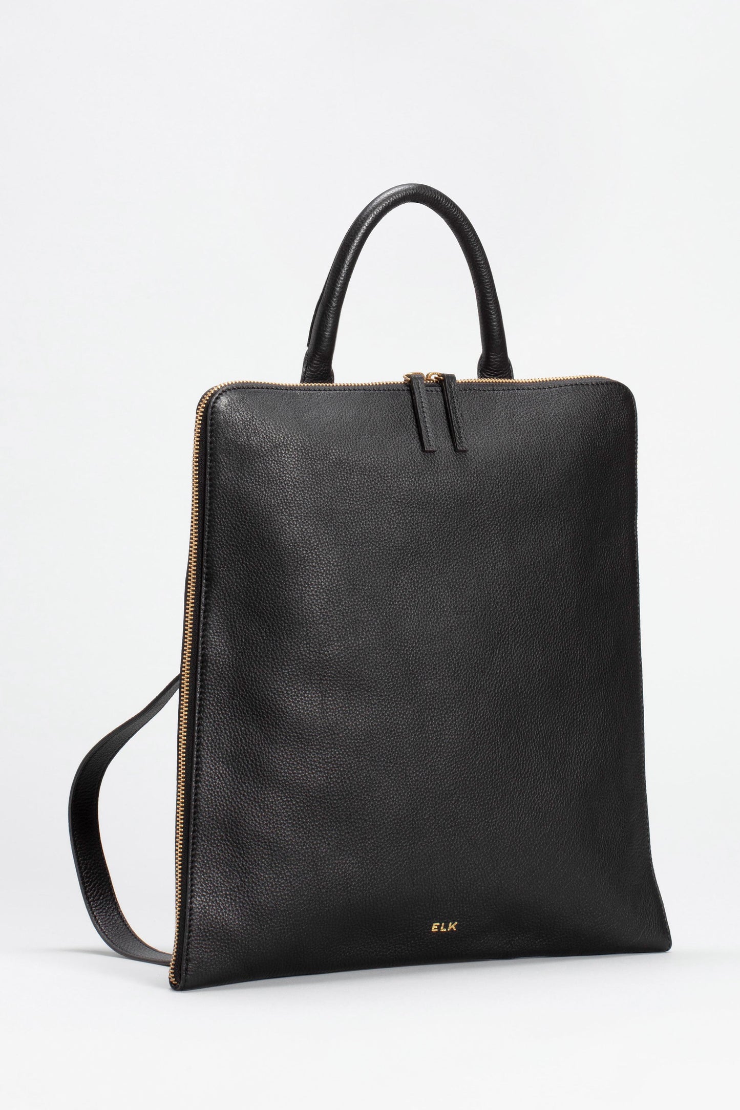 Sindal Minimalistic Leather Backpack Front BLACK