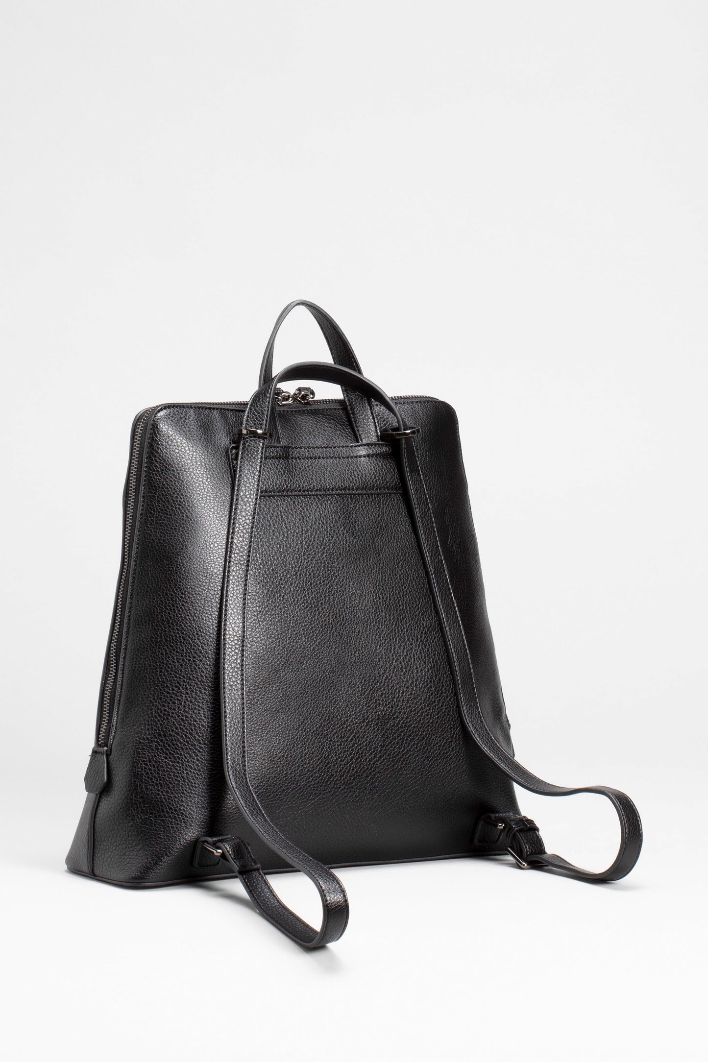 Ojen Recylced PU Vegan Leather Backpack Back | BLACK