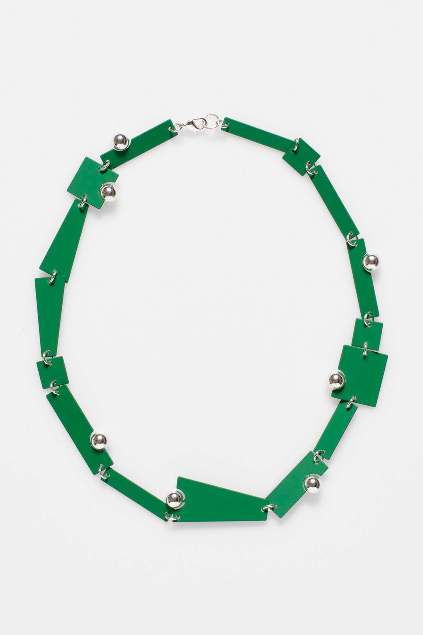 Indir Colour Coated Metal Piece Asymmetric Short Necklace ALOE GREEN