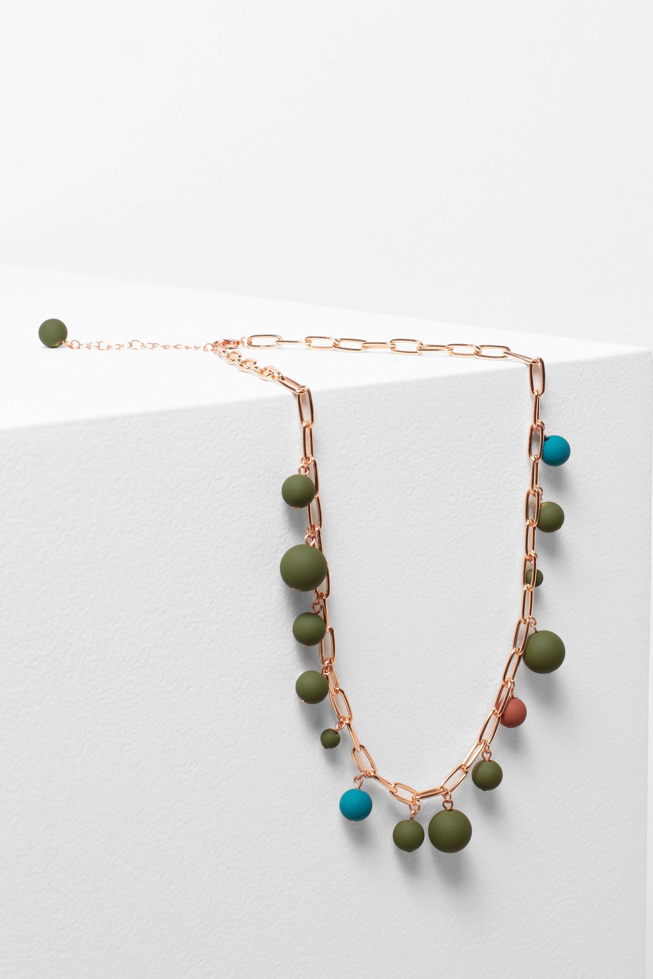 Solar Chain and Bead Necklace | ROSE GOLD